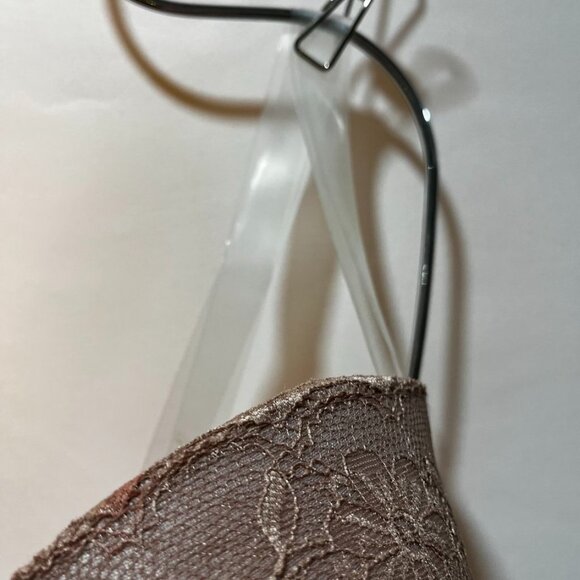Daisy Fuentes Lace Longline Balconette Bra Strapless Push-Up Mocha 40D - Picture 13 of 16